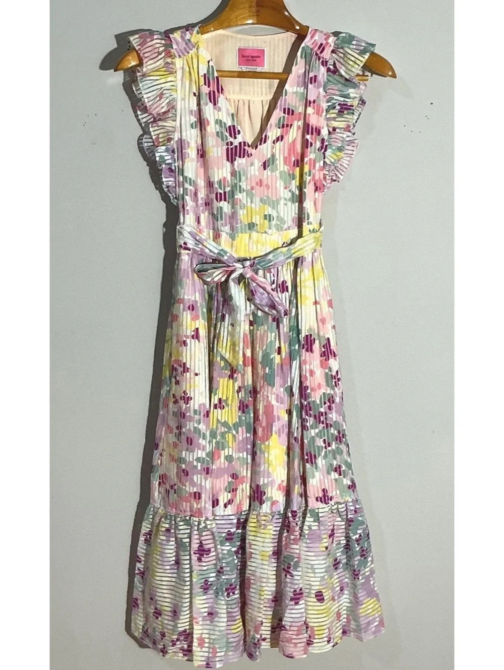 NEW Kate Spade Painted Petals Ruffle Accents Dress, Size 2